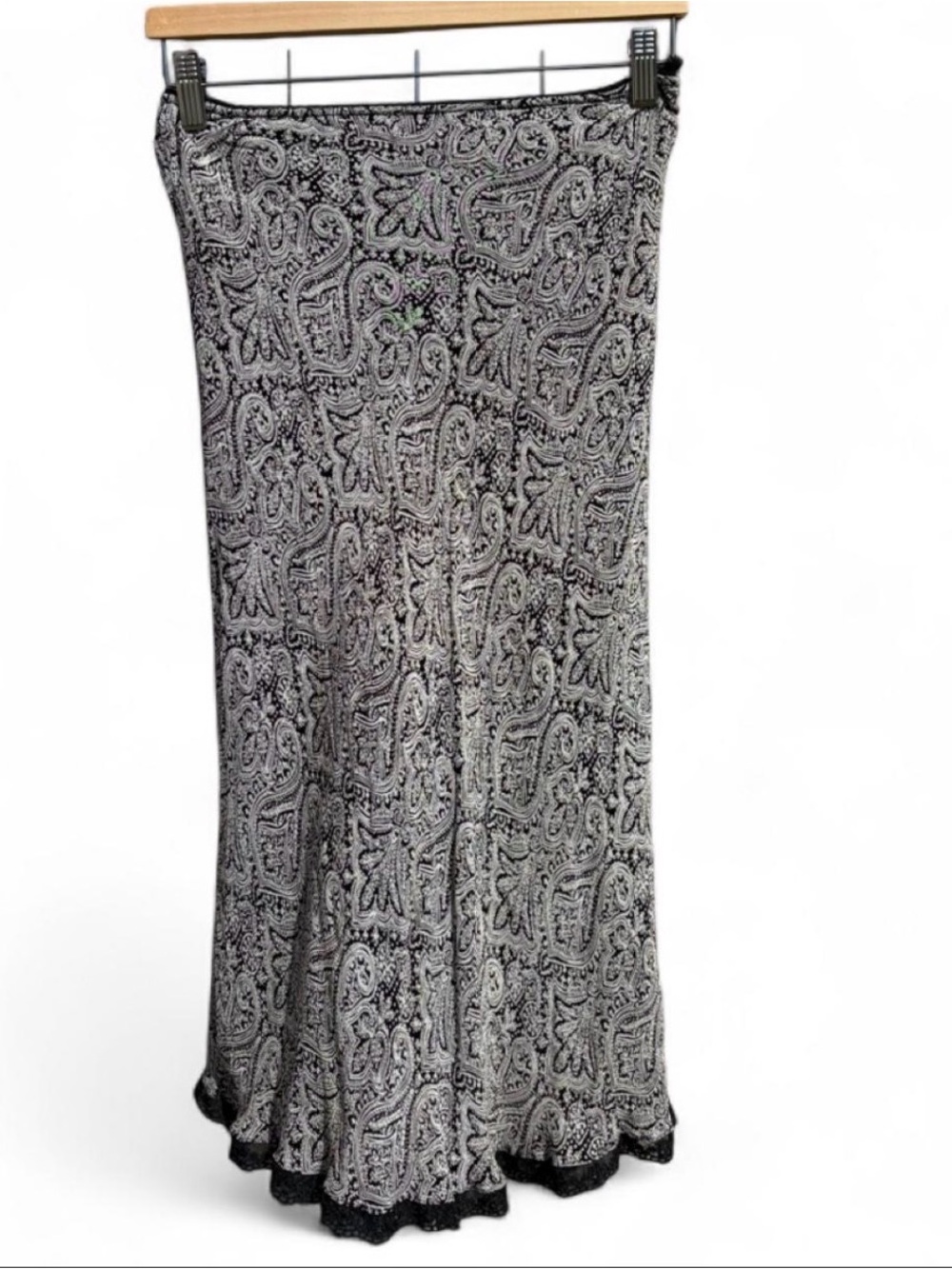 Angie Black & White Paisley Maxi Skirt